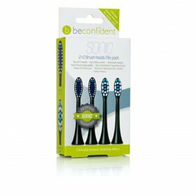 Beconfident Sonic Whitening & Regular Brush Heads Black 2 + 2 Units