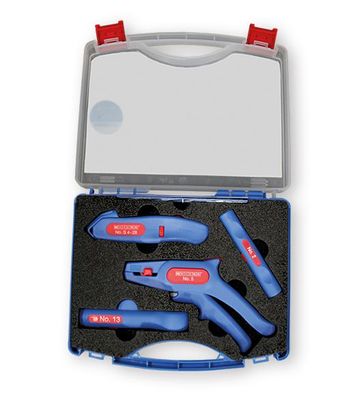 WEICON - Profi-Starter Set - Abisolierwerkzeuge für die Hausinstallation, Blau/Rot