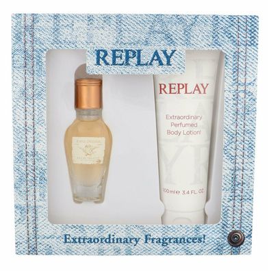 Replay Jeans Original Geschenkset 20ml EDT Spray+100ml Körperlotion