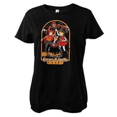 Steven Rhodes Damen T-Shirt Curses & Spells For Kids Girly Tee DTR-5-SR019-DTF857