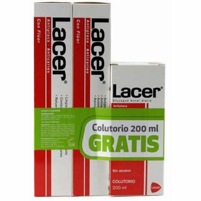 Lacer Duplo Antiplaque Zahnpasta 125ml Mundspülung 200ml