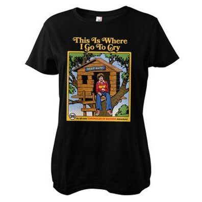 Steven Rhodes Damen T-Shirt This Is Where I Go To Cry Girly Tee DTR-5-SR304-DTF867