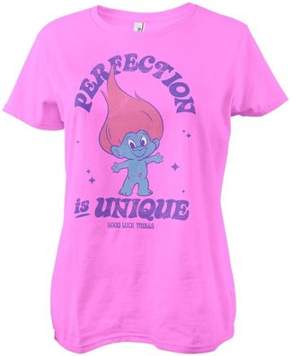 Good Luck Trolls Damen T-Shirt Perfection Is Unique Girly Tee UV-5-GLT007-H59-17