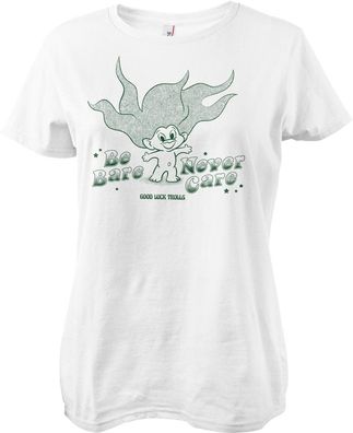 Good Luck Trolls Damen T-Shirt Be Bare Never Care Girly Tee UV-5-GLT006-H75-10