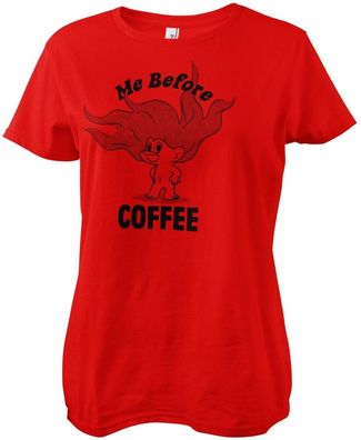 Good Luck Trolls Damen T-Shirt Me Before Coffee Girly Tee UV-5-GLT004-H80-14