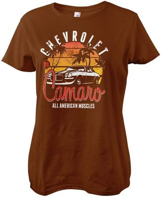 Camaro Damen T-Shirt Chevrolet Sunset Girly Tee GM-5-CAM002-H76-10