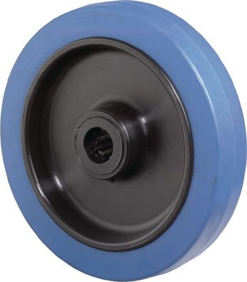 Ersatzrad D.100mm Trgf.140kg Gum. blau Achs-D.12mm Nabenl.40mm BS ROLLEN