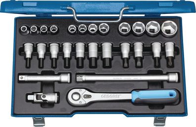 Steckschlüsselsatz 19 IMU-10 27-tlg.1/2 Zoll SW 10-30mm Z.32 6KT GEDORE