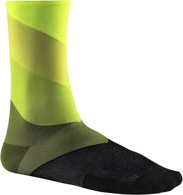 Mavic Damen Socken Fahrradsocken Graphic Stripes Safety/Cactus 96526