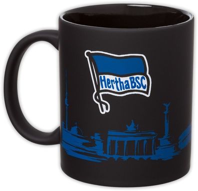 Hertha BSC Tasse Skyline, gummiert Fussball