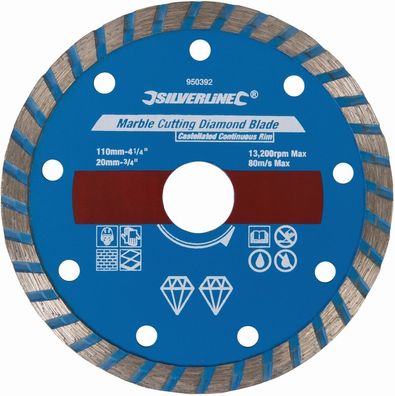 Silverline Schleif- und Trennscheiben Diamanttrennscheibe für Marmor 110 x 2,7 x