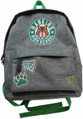 Stranger Things - Hawkins High School Backpack (Unisex) Rucksack Grey/Green