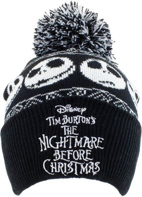 Nightmare Before Christmas - Basic Snow (Beanie Pom) Mütze Black