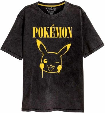 Pokemon - Graffiti Pikachu Acid Wash T-Shirt