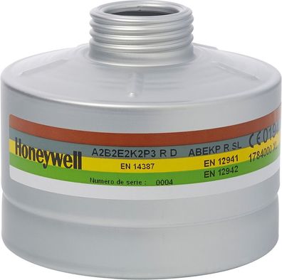 Honeywell Atemschutz Aluminium-Kombifilter für Klasse 2 Maske (1784000) RD40 Komb