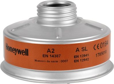 Honeywell Atemschutz Aluminium-Gasfilter für Klasse 2 (1785010) RD40 Gasfilter A2