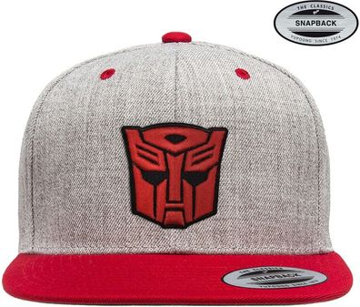 Transformers Autobots 3D Patch Premium Snapback Cap HeathergreyRed