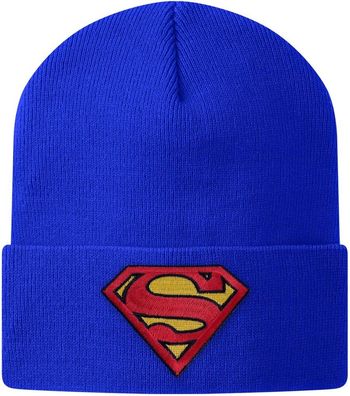 Superman Patch Beanie Mütze Blue