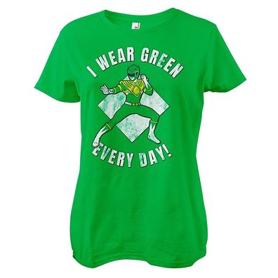 Power Rangers Damen I Wear Green Every Day Girly Tee