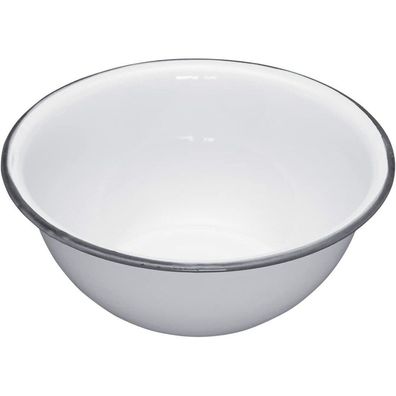 Kitchencraft Lnenbowl15 Living Nostalgia Round Enamel Bowl, White/Grey, 15.5 Cm