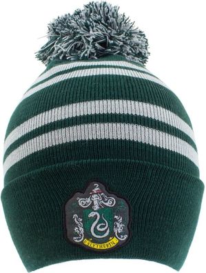 Harry Potter - House Slytherin (Beanie Pom) Mütze Green/Silver