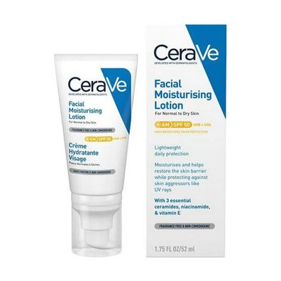 Feuchtigkeitsspendende Gesichtslotion CeraVe SPF 50 (52ml)