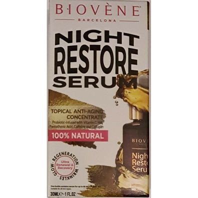 Biovene Night Restore Super Glow Facial Serum Treatment 30ml