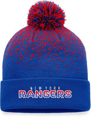 Fanatics Mütze Wintermütze Iconic Gradiant Beanie Cuff with Pom New York Ranger