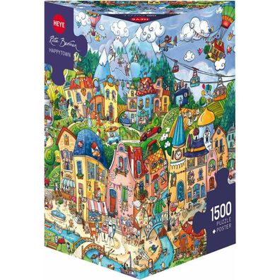 Dreieckiges Puzzle mit 1500 Teilen - Berman: Happytown