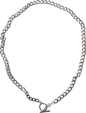 Urban Classics Universal Halskette Pearl Fastener Necklace Silver