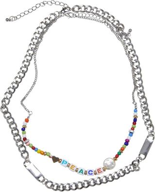 Urban Classics Halskette Peace Bead Layering Necklace 2-Pack