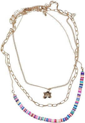 Urban Classics Halskette Flower Bead Various Layering Necklace 3-Pack