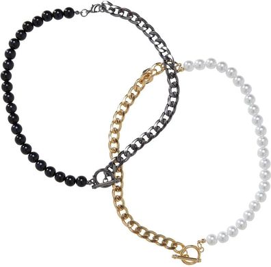 Urban Classics Half Pearl Exchangable Necklace 2-Pack