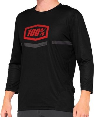 100% Radsport Zubehör Herren Radtrikot Airmatic 3/4 Sleeve Jersey Black/Red 96787