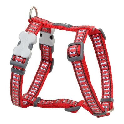 Hundegeschirr Red Dingo Knochen Reflektierend 25-39 cm Rot