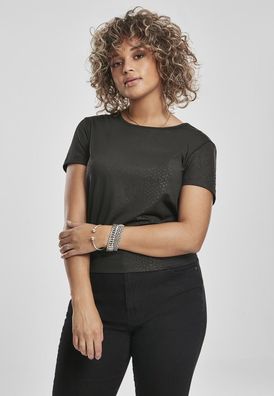 Urban Classics Damen T-Shirt Ladies Stretch Pattern Cropped Tee