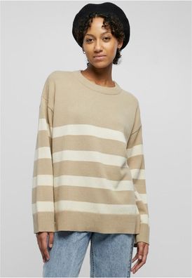 Urban Classics Damen Ladies Striped Knit Crew Sweater