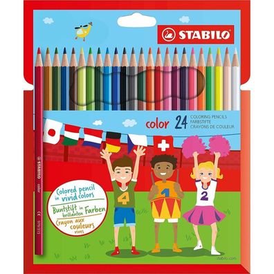 24 Stabilo color Buntstifte farbsortiert