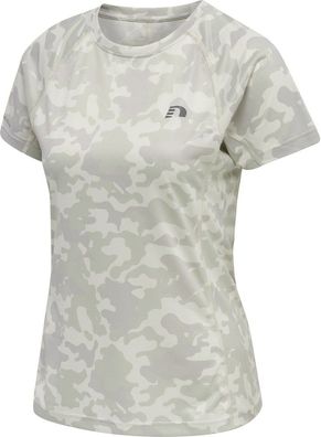 Newline Damen T-Shirt & Top Women Running T-Shirt S/S Oyster Mushroom Aop-S