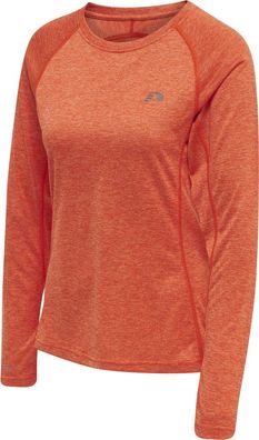 Newline Damen T-Shirt & Top Women Running L/S Spicy Orange Melange-XS