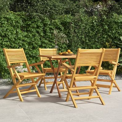 vidaXL Gartenstühle 4 Stk. Klappbar 55x62x90 cm Massivholz Teak