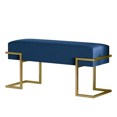 BETTSO CELY 100 marineblaue Bank aus Samtstoff auf einem goldenen Metallgestell