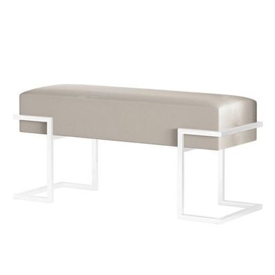 BETTSO Flurbank Dark Beige CELY 100 auf weißem Gestell