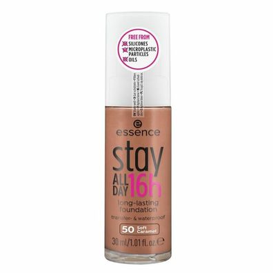 essence Foundation Stay All Day 16h Long-Lasting 50 Soft Caramel, 30 ml