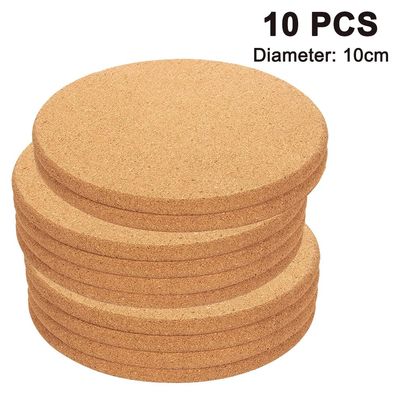 Runde Retro Untersetzer Set von 10 pcs untersetzer Holz Korkuntersetzer 10cm