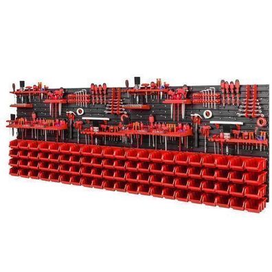 Werkzeugwand Lagersystem 2308 x 780 mm Werkzeughaltern und 88 Stück Stapelboxen