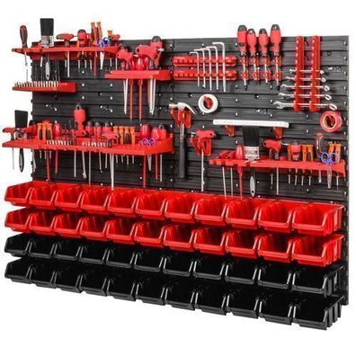 Stapelboxen Set 4x Wandregal Lagersystem 56 Boxen Halterungen 1152 mm x 780 mm