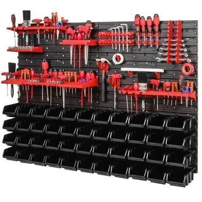 Stapelboxen Set 4x Wandregal Lagersystem 44 Boxen Halterungen 1152 x 780 mm