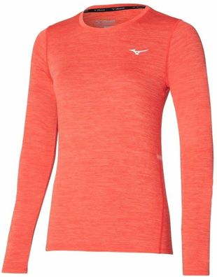 Mizuno Damen Sportshirt Damen T-Shirt Impulse Core LS Teeiving Coral Größe 137326