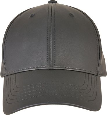 Flexfit Synthetic Leather Alpha Shape Dad Cap Black